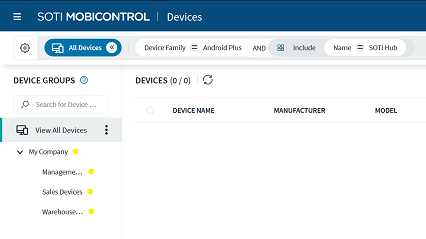 Sample advanced search with device properties and extended properties.