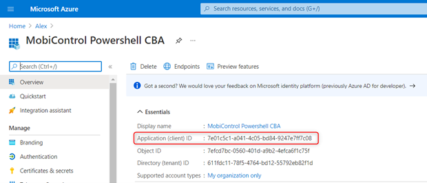 Powershell Certificate-Based Authentication (CBA) Application ID