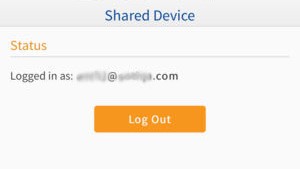 Log out button for iOS devices