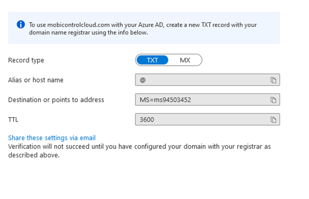Domain information in Azure AD