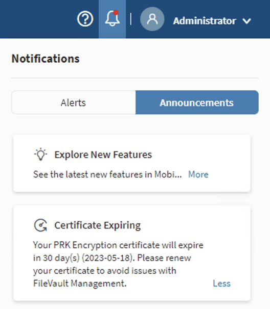 Notification the certificate will expire