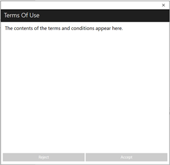 Windows Modern Terms and Conditions screen.