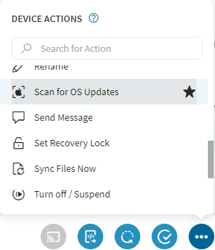 Device Actions Scan for Updates option