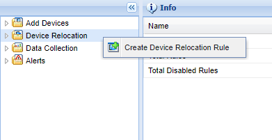 Create Device Relocation Rule button