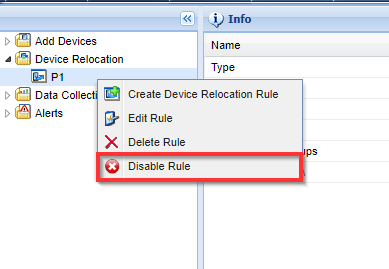 Disable Rule button