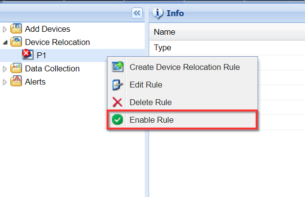 Enable Rule button