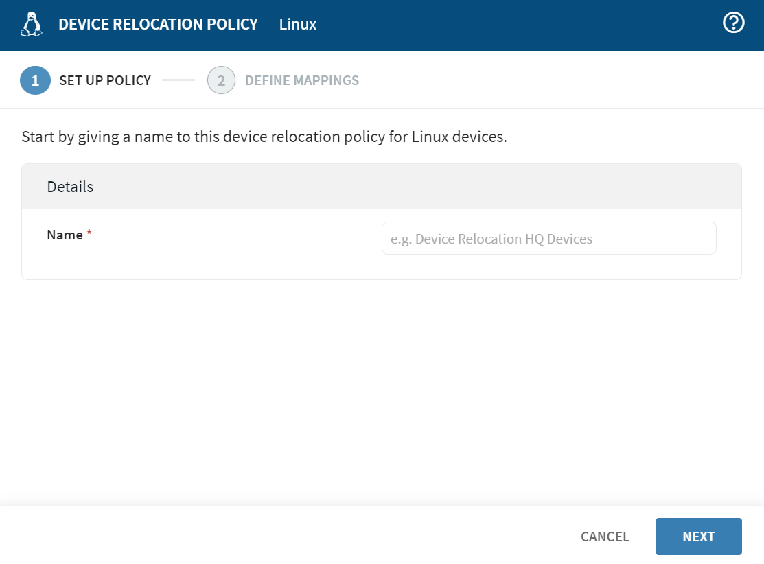 Linux Set Up Policy form
