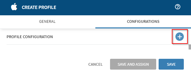 Select add config button