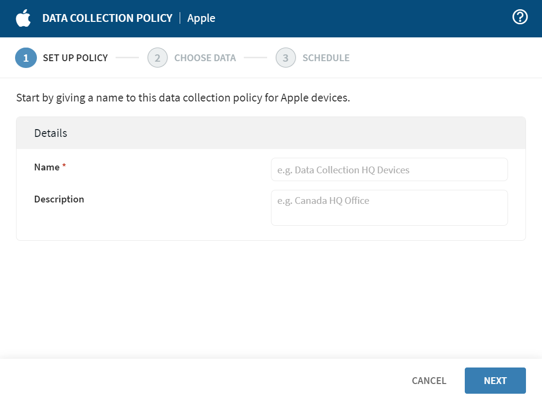 Apple Set Up Policy form