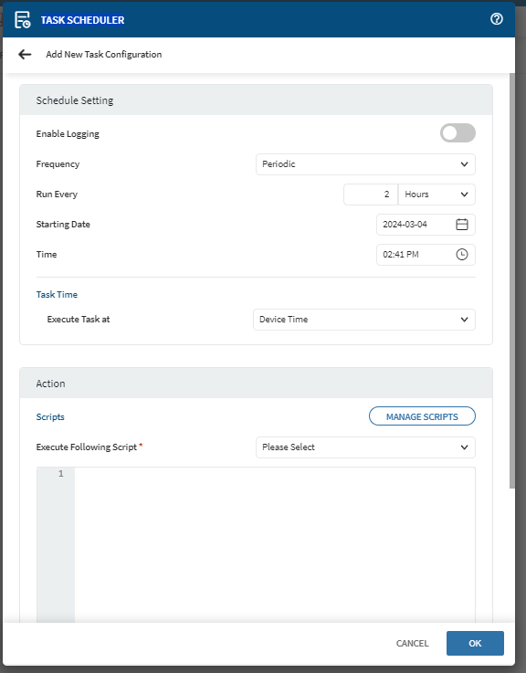 Task Scheduler options