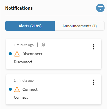 Notification panel tabs