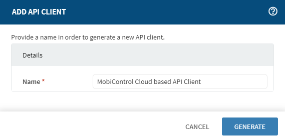 Add API client name