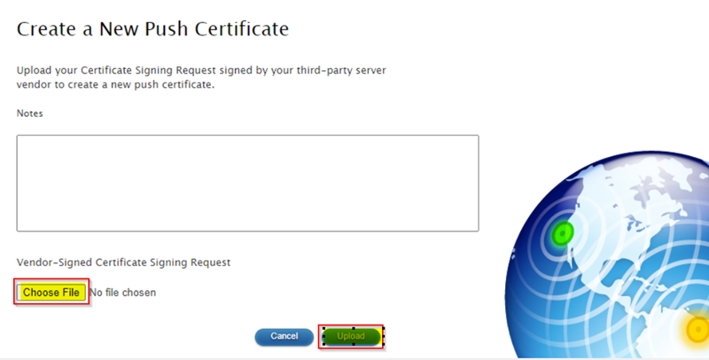 Upload Certificate Signing Request