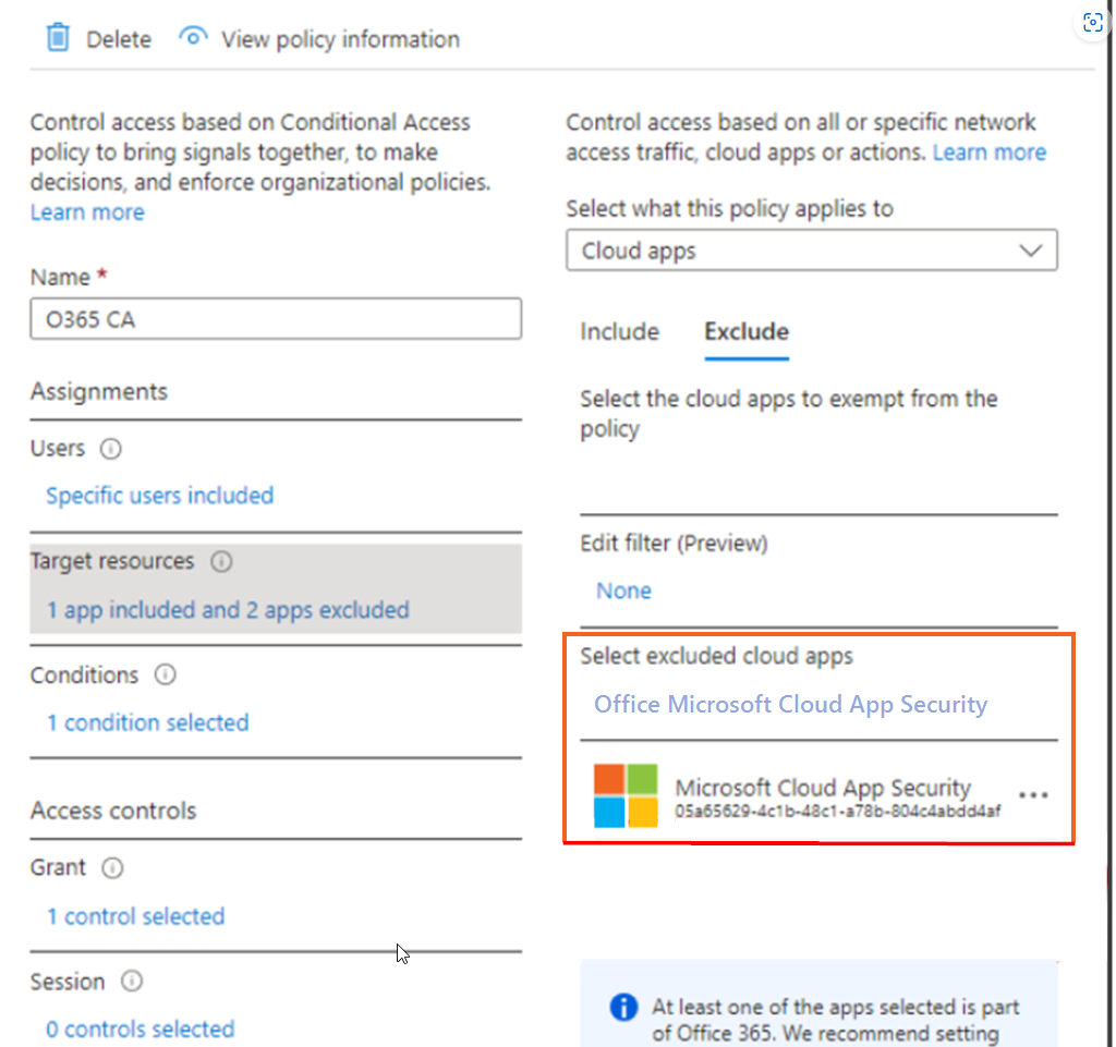 Azure Conditional Access Policy