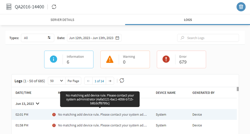 Deployment server logs2