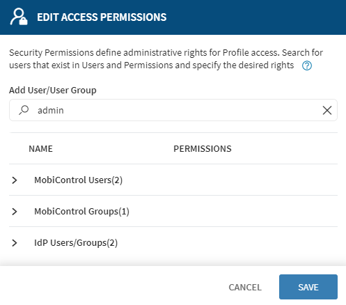 Edit enhanced user permissions