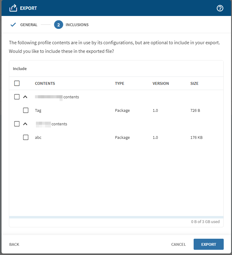 Inclusions: Optional Packages