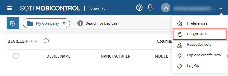 Select system diagnostics