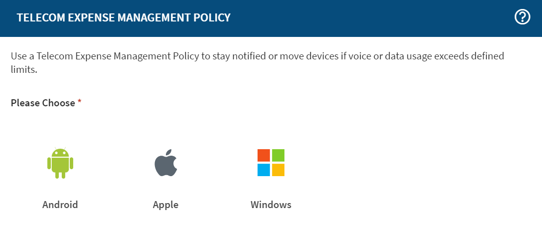 Device family selection