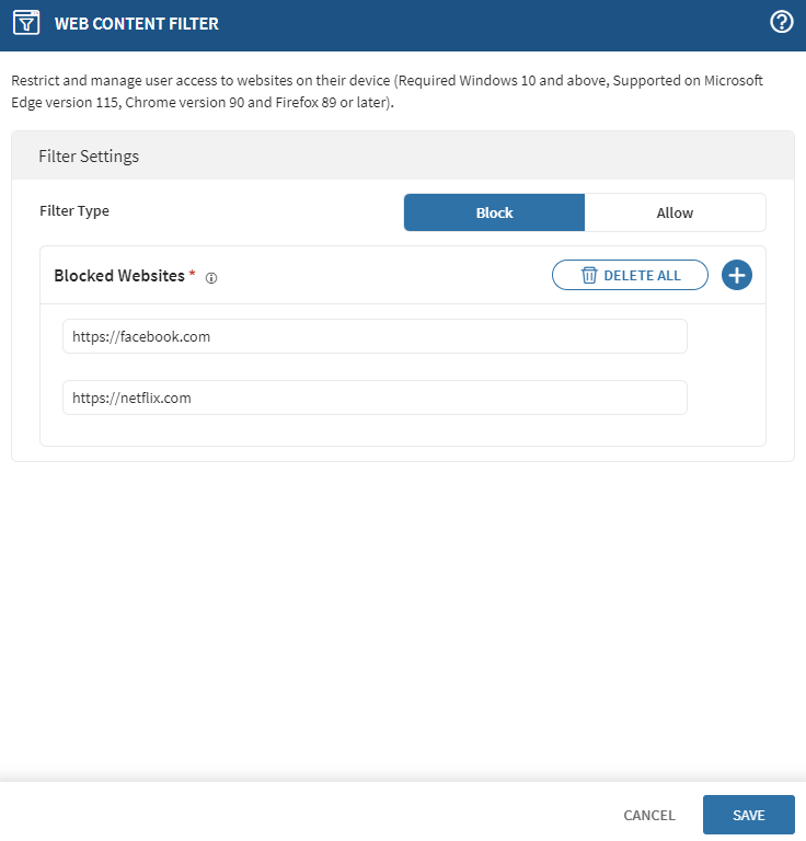 Web Content Filter
