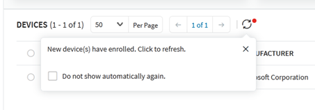 Device enrollment message.