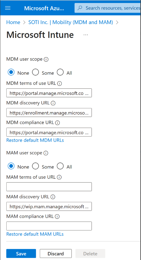 Microsoft Intune configuration in Microsoft Entra ID