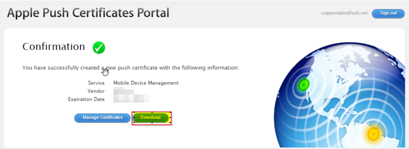 Download Push Certificate