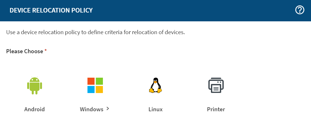 Device family selection