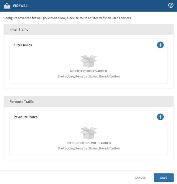 The Firewall profile payload for Android Classic and COPE devices.