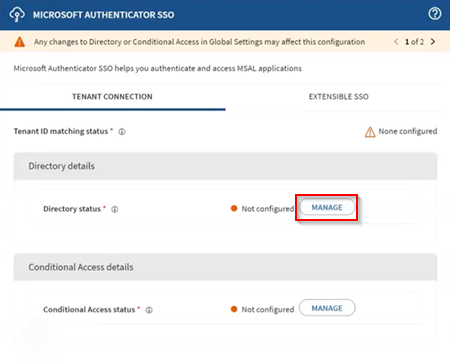 Managing your Microsoft SSO directory connection.