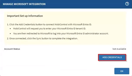 Integrating your Microsoft account.