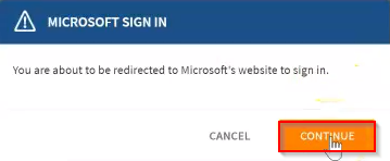 Continuing to Microsoft's sign-in page.