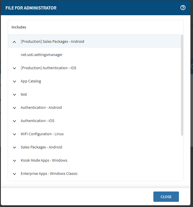 Profiles | Queue: all file's included profile and packages