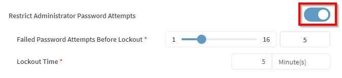 Restrict Administrator Password Attempts