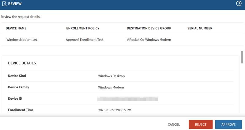 Enrollment Requests: Review Pending Approval