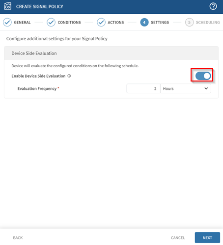 Enabling Device Side Evaluation.