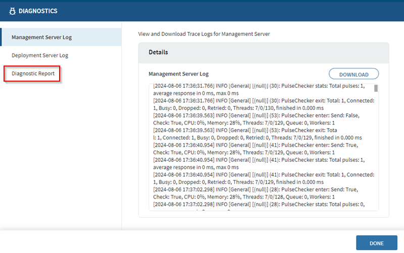 System diagnostic report