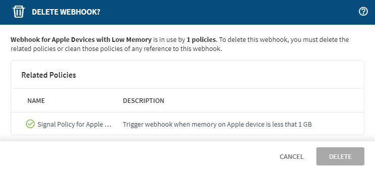 Webhooks delete with signal references