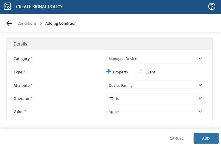 Webhook signal adding condition