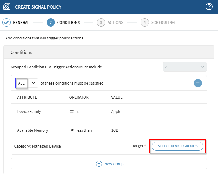 Webhook signal device groups