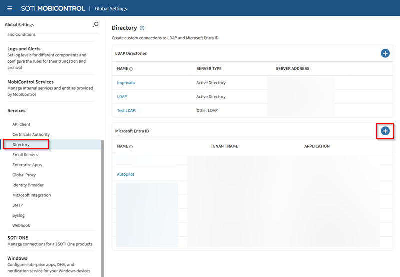 Adding a Microsoft Entra ID directory connection.
