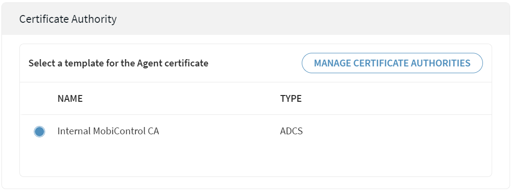 Certificate authority selection