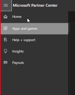 Apps and Games main menu