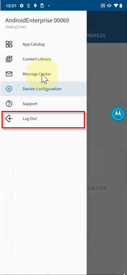 Log out button for Android devices
