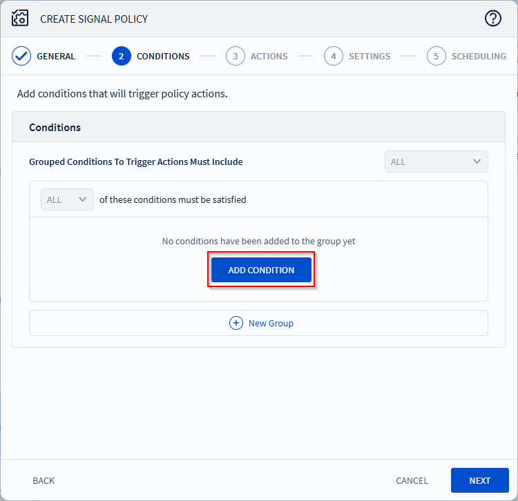 Select the Add Conditions button