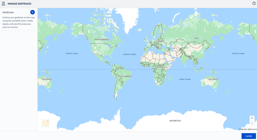 Outline your Geofence map in the Manage Geofences display