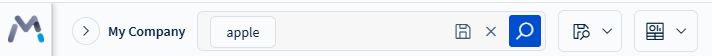 A keyword search using the term "apple" for a broad search.