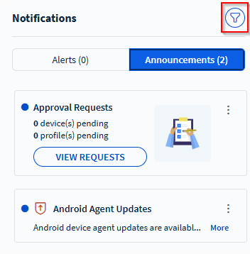 Notification panel select