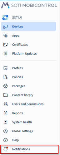 Notification panel select