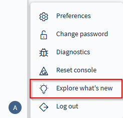What's new dropdown item